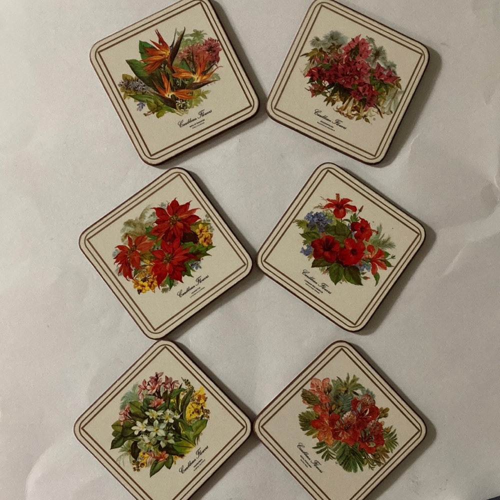 Vintage Pimpernel Caribbean Florals Coasters